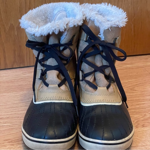 Sorel Tivoli Lace Up Waterproof Mid Calf Women’s Winter Boots Sz 10 Tan & Black - Picture 4 of 15